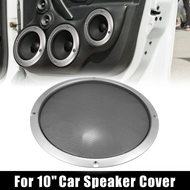 11" Car Speaker Grille Cover Mesh Trim Round Subwoofer Grille Silver Tone