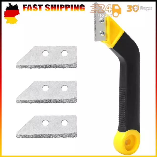 Neu Caulk Tool with 3 Pieces Extra Blades Grout Scraping Rake Tool for Tile Clea