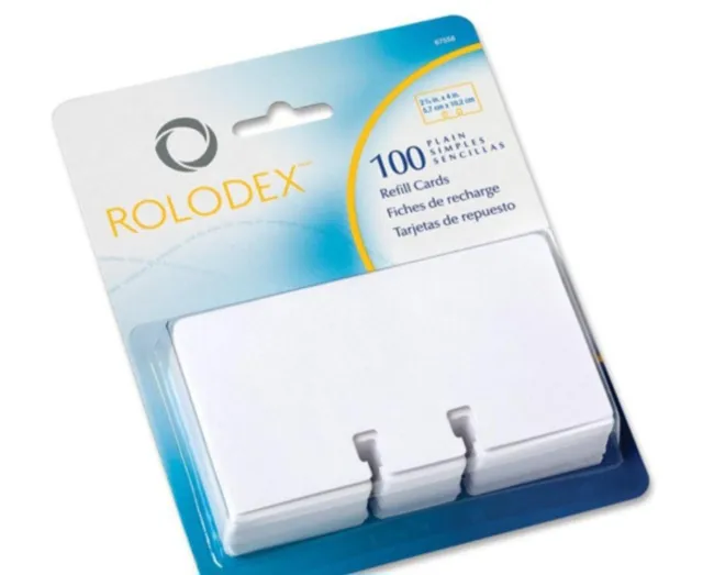 Rolodex 100 white refills Classic Rotary Card File 2 1/4" x 4" NEW NIP 67558
