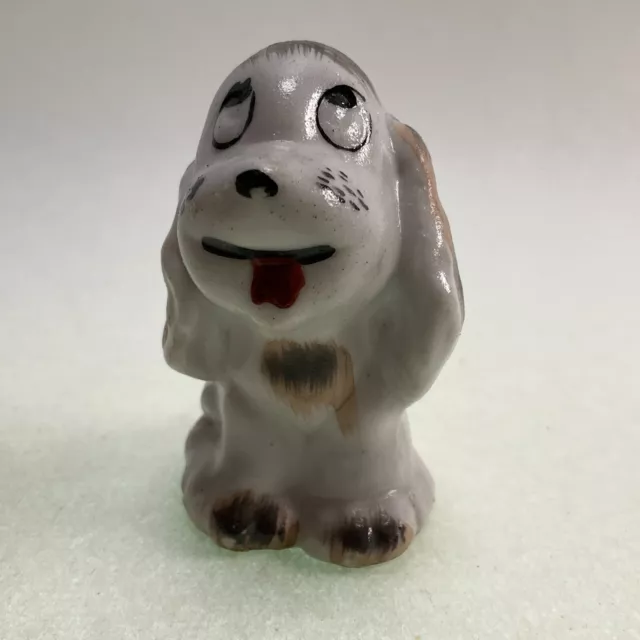Vintage Ceramic Dog Puppy Hand Painted Big Eyes - Japan