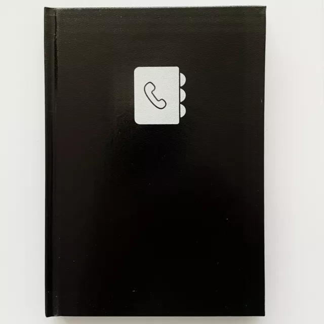 Telefonbuch Adressbuch Telefonregister, A-Z, 12x17 cm, schwarz, Hardcover