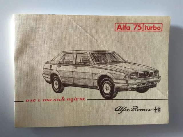 Livret Utilisation et Entretien Alfa Romeo 75 Turbo