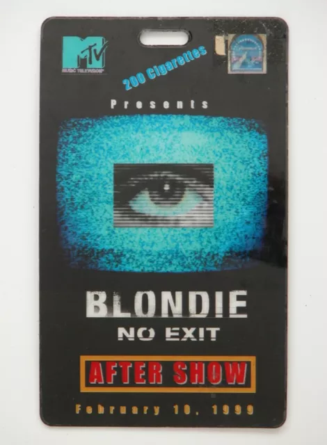 Blondie 1999 No Exit Concert Tour Backstage Pass After Show Feb. 19 Vtg