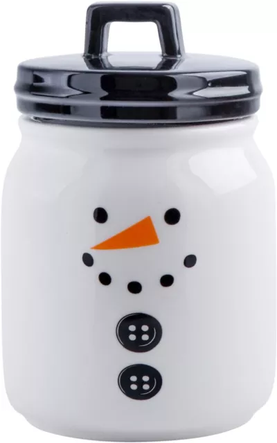 Snowman Face Ceramic Cookie Jar 1.5QT and 8  Tall by Home Essentials