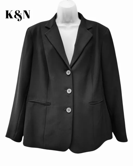 JONES NEW YORK Collection Platinum Women Long Sleeve Notch Blazer Black Size 16P