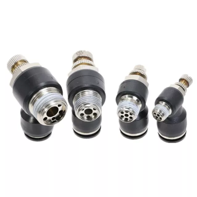 8Pcs Air Flow Speed Control Valve Connector Tube Hose Pneumatic Push In Fitting