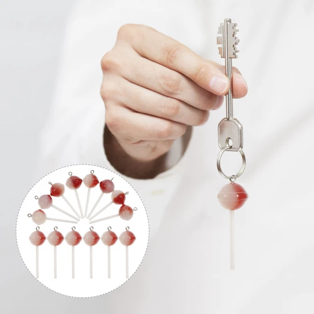 20 Pcs Decoden Cream Candy Bracelet Charms Lollipop Keychain Earrings