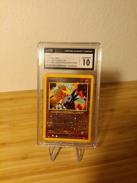 thumbnail image 2 of NM Pokemon ENTEI Black Star Holo Promo Card #34 – Wizards Of The Coast Foil TCG 2 of 4