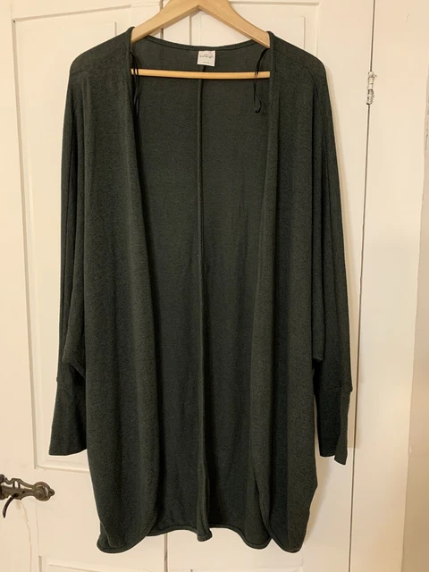 Kaileigh Sweater Womens Large Cardigan Knit Top Olive Green Dolman Sleeves