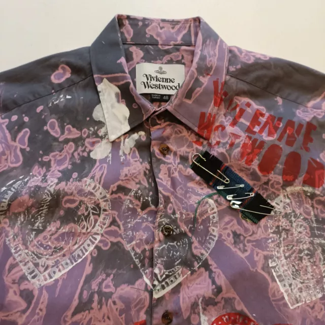 VIVIENNE WESTWOOD SHIRT Size Large Slim Fit CUSTOMISED TOTALLY