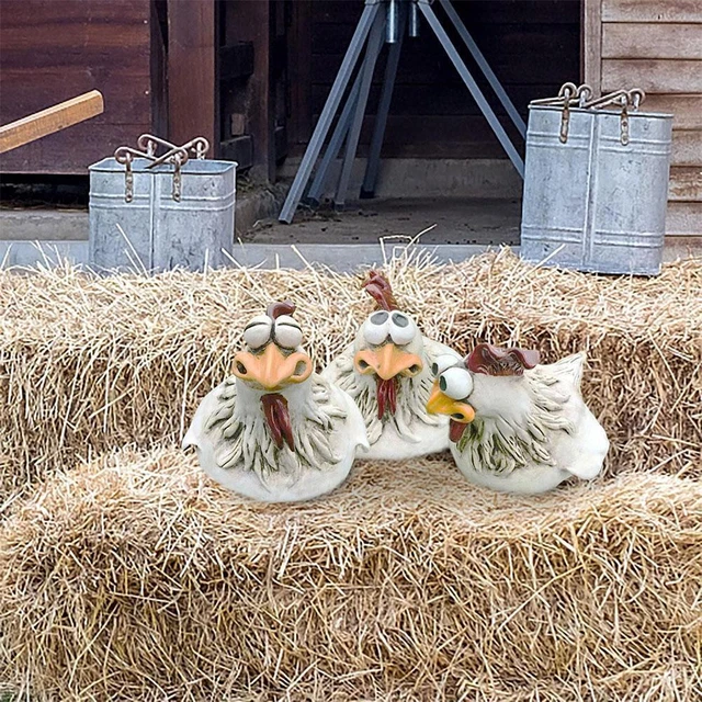 Funny Spoof Chicken Farm Art Decoration Resin Crafts Garden Decoration T1T1 X9S7 6