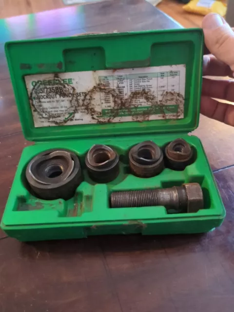 Greenlee No. 735 BB Ball Bearing Knockout  Punch Set, Original Box,  Read!!!