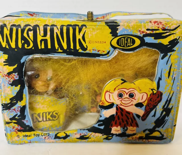 Ideal Toy Corp Wishnik Troll Carry Case Vintage Trolls Blue Vintage  Collectible