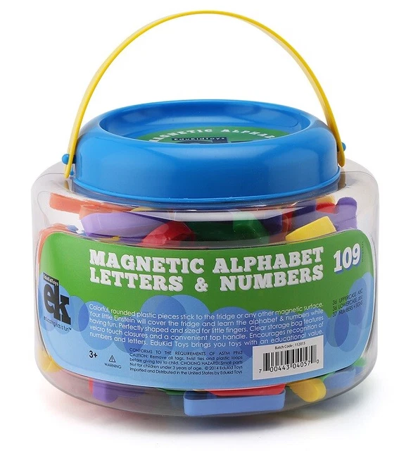 EDUKID TOYS MAGNETIC LETTERS & NUMBERS 109 Educational Magnets in