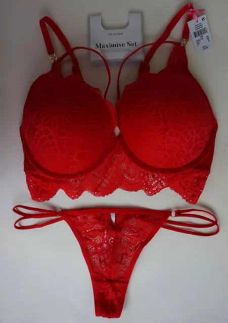 PRIMARK MAXIMISE+2 CUP SIZES KNOCKOUT SEXY SHOW-STOPPING RED LACE