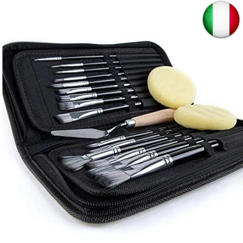 Artify Set di pennelli da 15 pezzi per pittura ad acquerello ad olio acrilico a