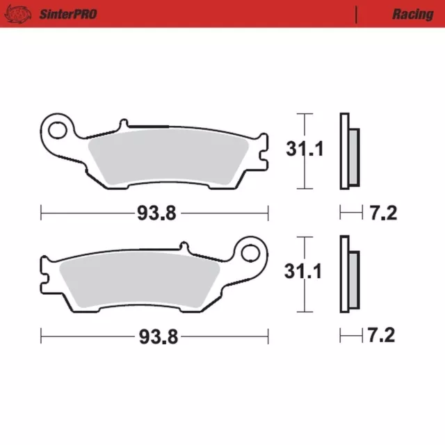 Moto-Master Bremsbelag 094911 Sinter Pro Racing vorne Yamaha YZ YZ-F WR-F