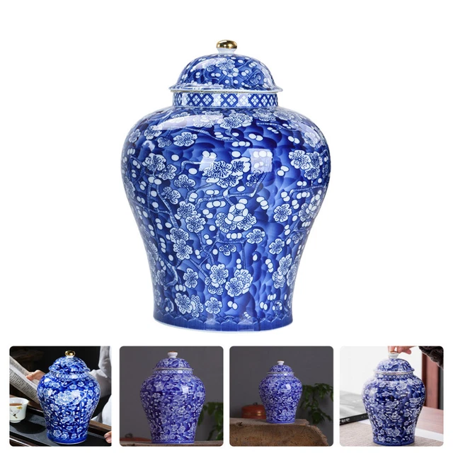 Jarrones de cerámica vidrio de jengibre para decoración tanque de almacenamiento