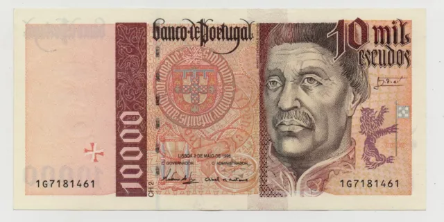 Portugal 10000 Escudos 1996 Pick 191 Just M. Fold Look Scans