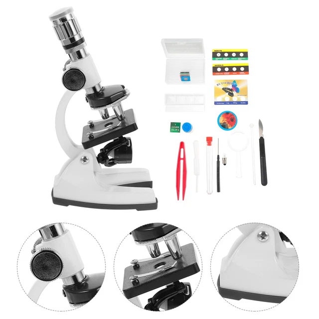 2 En 1 Microscope Enfant Portable, Deepoter 1000X Microscopes