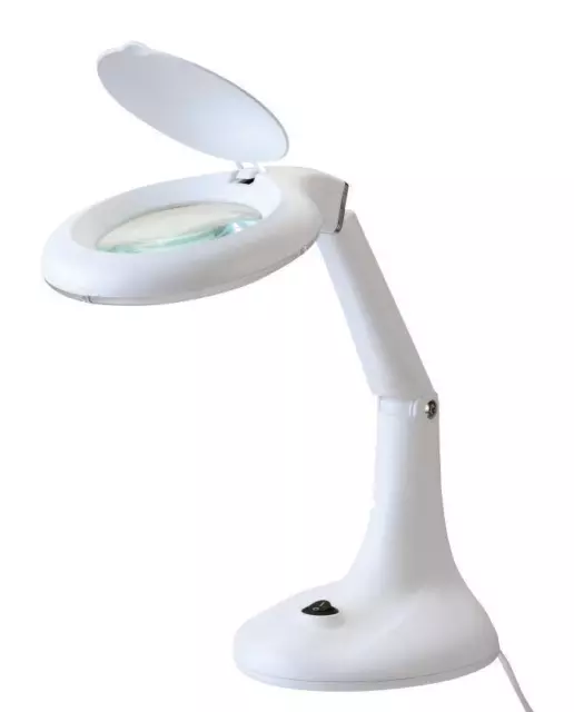 3W LED Bench Magnifier Lamp, White - DT000074