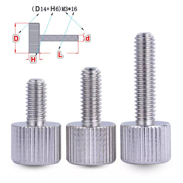 M3 M4 Knurled Thumb Screw Carbon Steel Hand Turn Knob Bolt For PC Case,Ni-plated