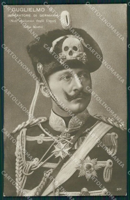 Reali Royalty Germany Guglielmo II Usseri Morte Skeleton Foto postcard QT5029