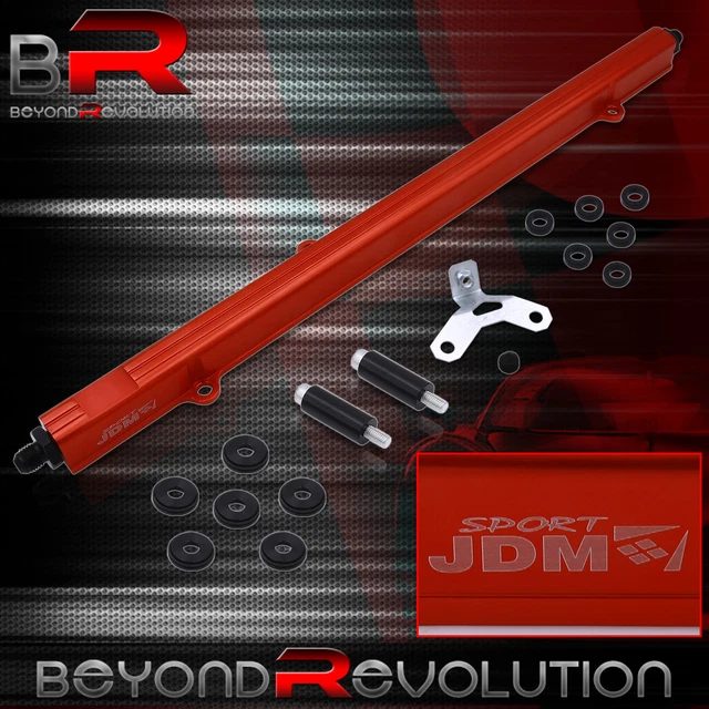 For 92-98 Supra 2JZGTE 2JZ Mk4 Top Feed Fuel Injector Rail Turbo Charger Kit Red