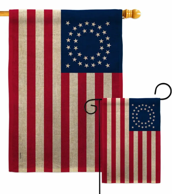 United States 1863-1865 Burlap Garden Flag Americana Old Glory Yard House Banner