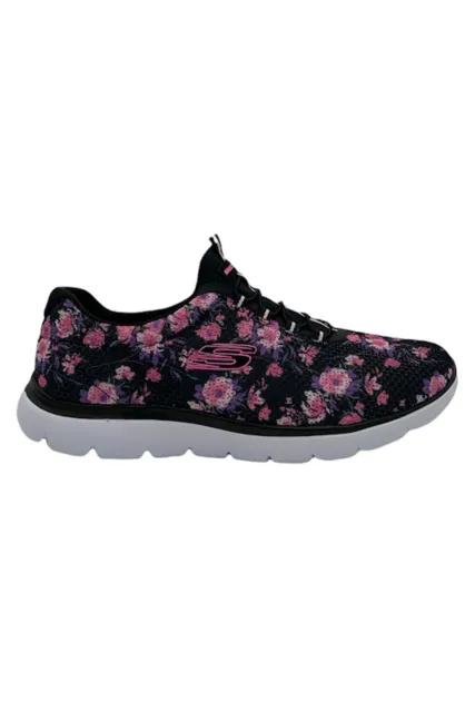Skechers Washable Slip-On Bungee Summit Calm Harmony Black Floral