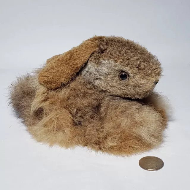 Realistic 7" Brown Bunny Alpaca Fur Plush Soft Stuffed Animal Peru