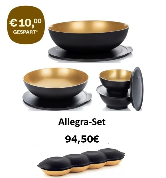 TUPPERWARE ALLEGRA SCHWARZ gold im Set / einzeln 3,5l 1,5l 275ml EUR 15