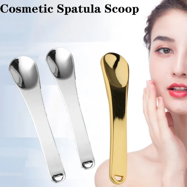 4Pcs Mini Cosmetic Spatula Scoop Makeup Mask Cream Spoon Metal Eye Cream Stick