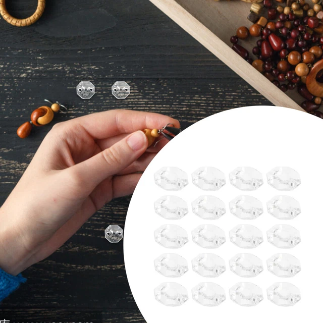 Crystal Loose Beads Octagonal Beads Ornament Crafts Clear Beads Acrylic Beads