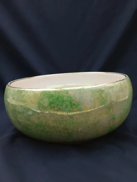 Beautiful Maling Green Lustre Ware Bowl, In Lovely Condition