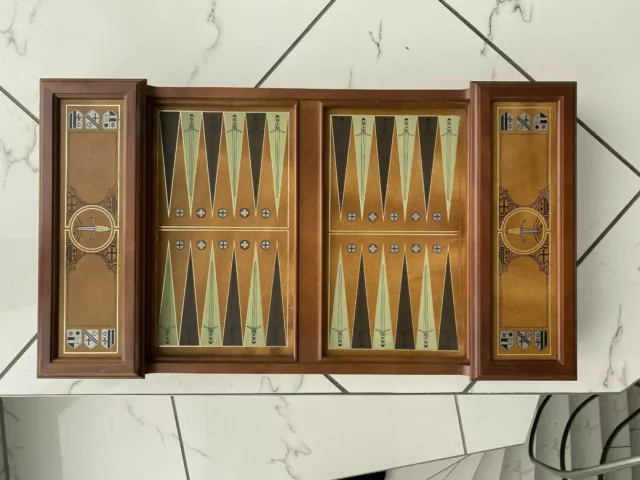 Franklin Mint  Backgammon-Set Das EXCALIBUR (unbespielt) Sehr SELTEN Kirschholz