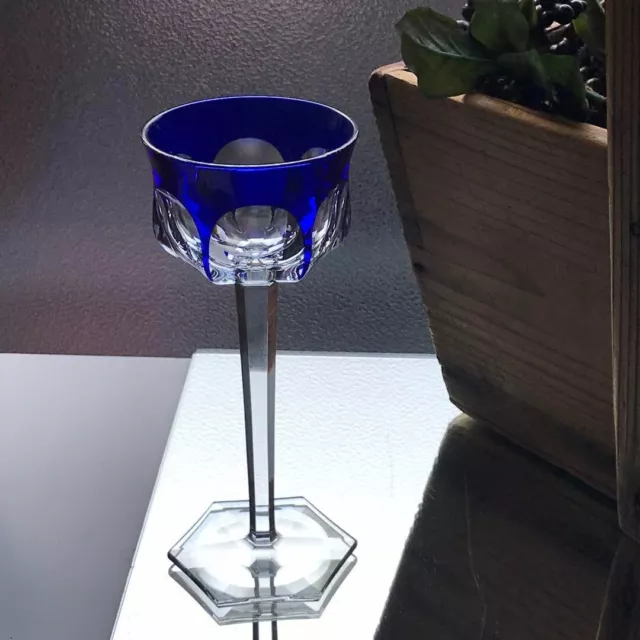 Old Baccarat Malmaison Blue Covered Wine Glass Good Condition FS