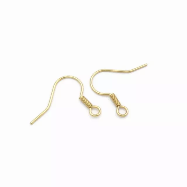 10 x Pairs Gold Tone Plated Stainless Steel Earring Hooks Ear Wires