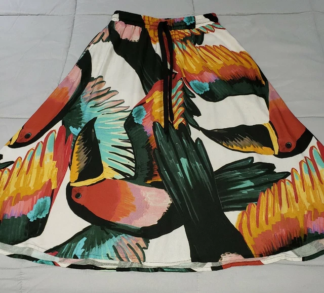 Vintage Farm Rio A-Line Tropical Skirt Size Small