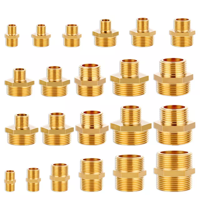 BSP Male to Male Brass Reducing Adapters Reducing Hexagon Nipples 1/8" to 2"