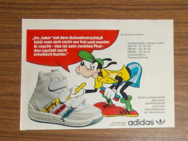 Seltene Werbung ADIDAS Sport Goofy Rindboxstiefel adicolor Junior 1984