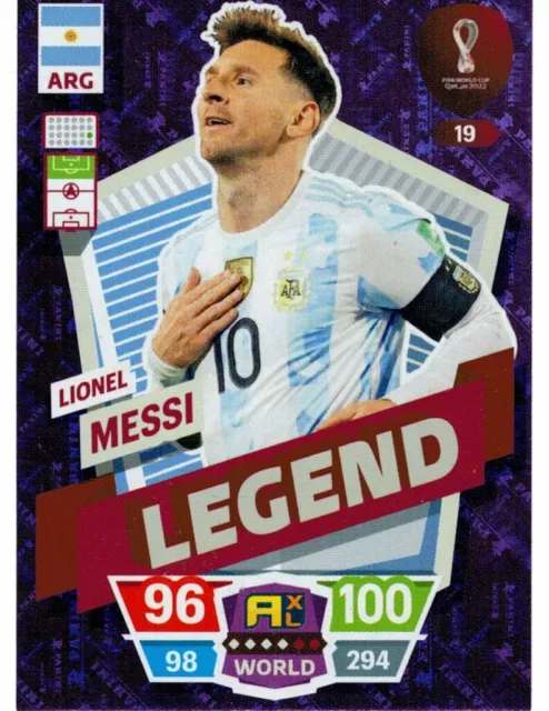 Panini Adrenalyn Xl Fifa World Cup Qatar 2022 Card # 19 Messi (Legend) Argentina