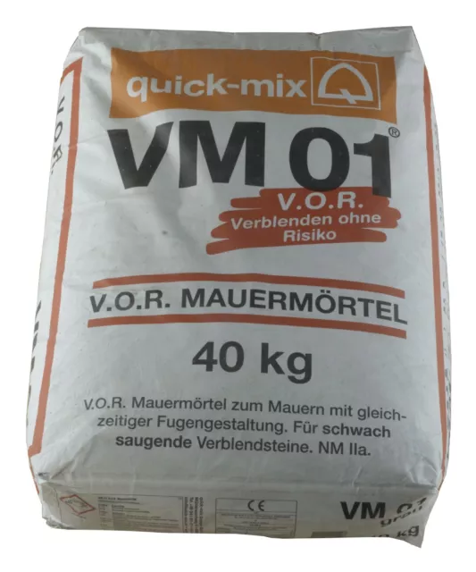 VM 01 V.O.R. Mauermörtel MG 2a (> 5 N/mm²) ideal zum verklinkern 10 kg