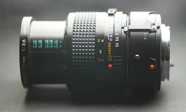 OBIETTIVO MINOLTA MD MACRO 50mm 1:3.5 CON ANELLO PER SONY ALPHA7