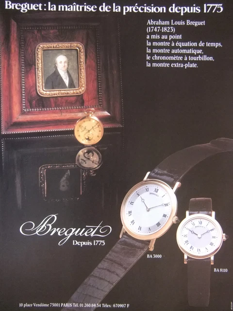 Publicité De Presse 1983 Montres Breguet La Maîtrise De La Précision Depuis 1775