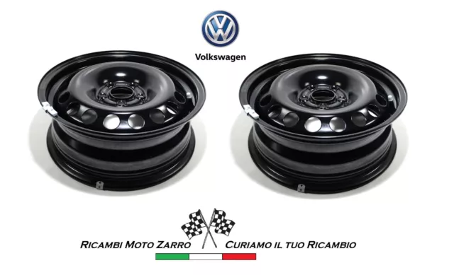 Coppia cerchi in ferro originali per Volkswagen Polo 5.5J da 15 con ET 40 5 fori