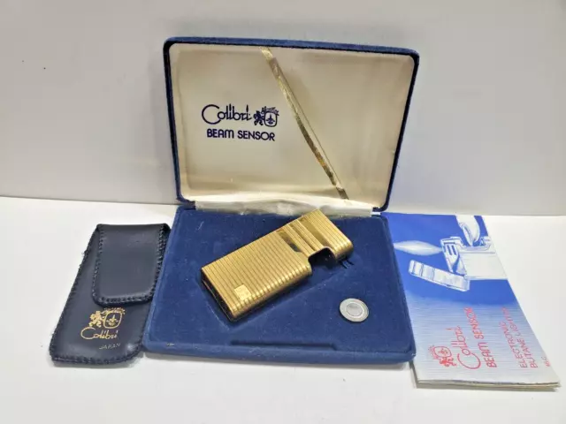 Vintage Colibri Beam Sensor Gold Tone Lighter, Original Box   6489/24