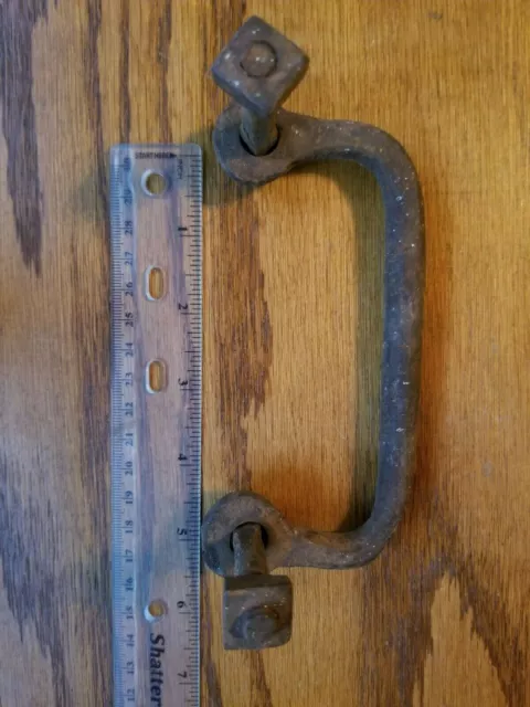 Antique Hand Forged Steel Handle Farm Barn Gate Farmhouse Door Primitive Rustic