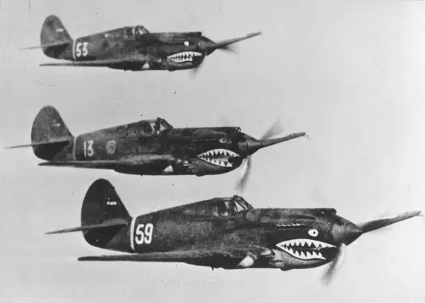 American Volunteer Group aircraft as 'flying tigers' 1950s OLD PHOTO