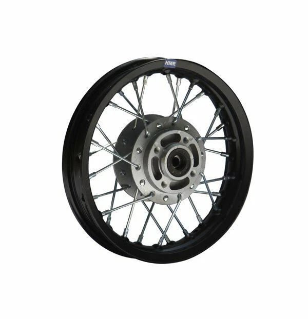 HMParts Pit Bike Dirt Cross Cerchio Alluminio Anodizzato 10 Pollici Ant. Nero